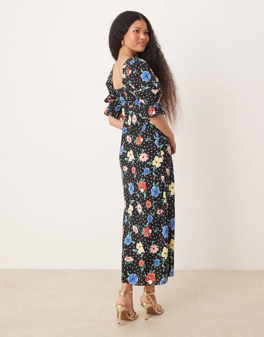 Miss Selfridge Petite midi teklänning i blommönster - Image 3