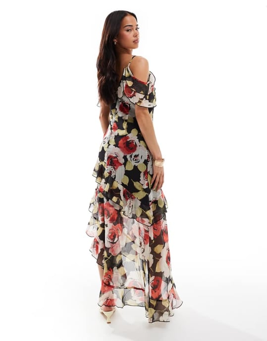 Miss Selfridge volangmaxiklänning i blommönster - Image 4