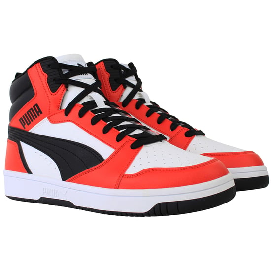 Puma Rebound v6 Mens White/Red Trainers - Image 2