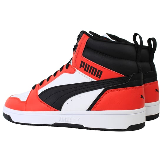 Puma Rebound v6 Mens White/Red Trainers - Image 3