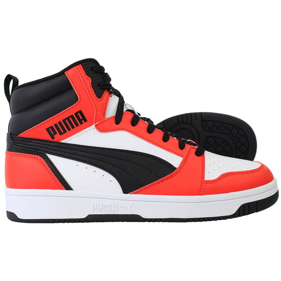 Puma Rebound v6 Mens White/Red Trainers - Image 4