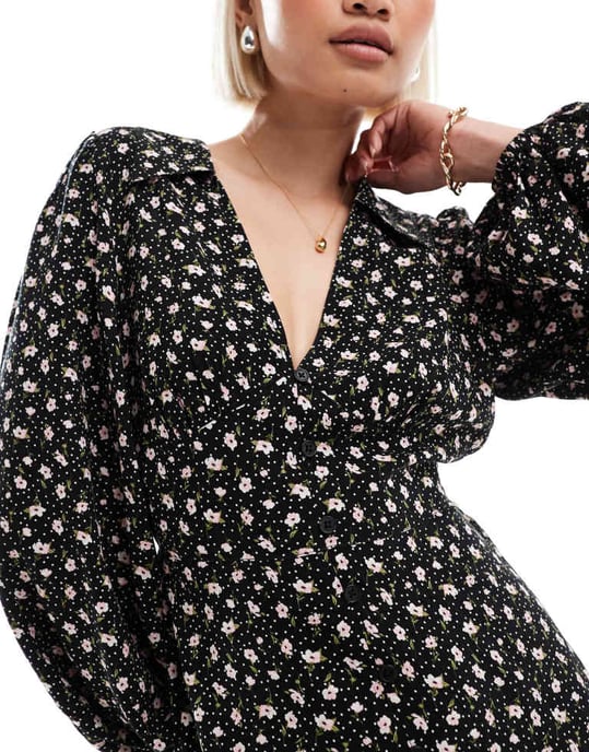 Miss Selfridge mini teklänning i blommig tryck - Image 3