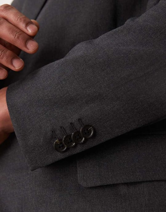Abercrombie & Fitch dubbelknäppt kashmirblandad flanellblazer i kolgrått - Image 3