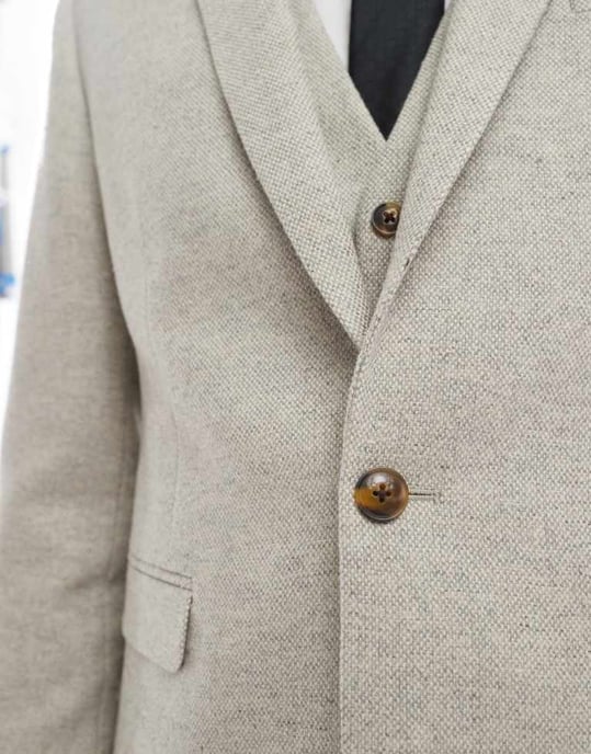 ASOS DESIGN slim passform kavaj i ull i sten tweed - Image 2