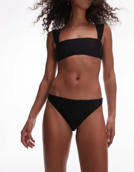 & Other Stories texturerade bikiniunderdelar i svart - Image 3