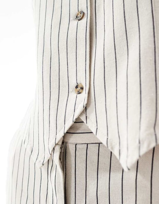 Vero Moda linne-liknande västset i stenrandig - Image 3