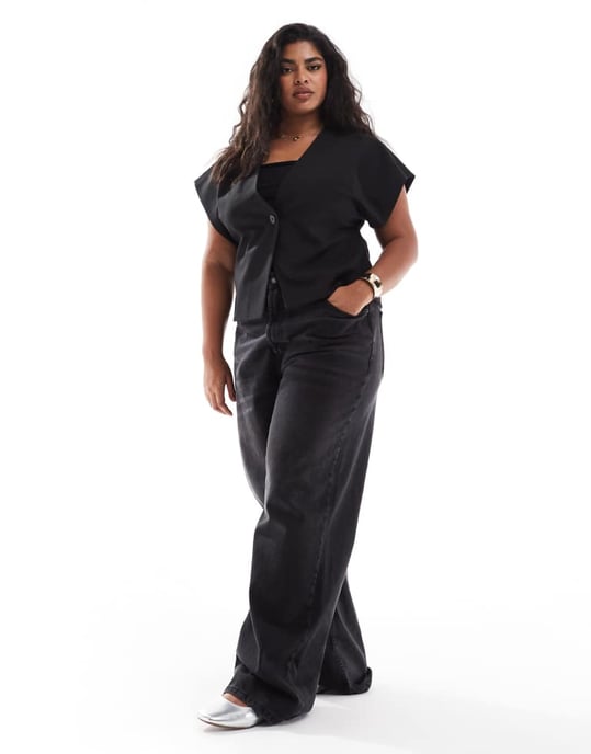 ASOS DESIGN Curve omlottväst i svart - Image 2
