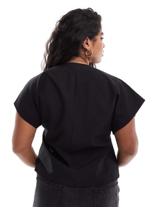 ASOS DESIGN Curve omlottväst i svart - Image 4
