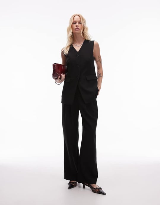 Topshop figursydd långlinje väst i svart - Image 3