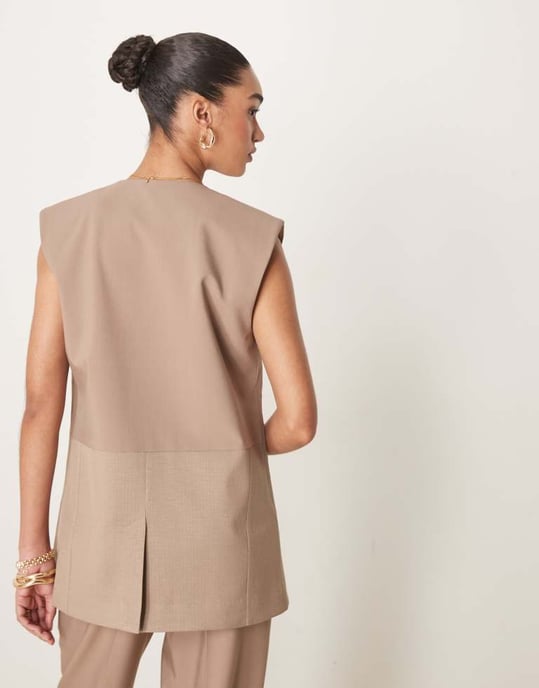 ASOS DESIGN oversized västset i mokka - BRUN - Image 4
