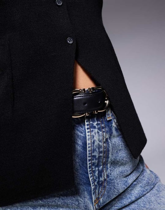 ASOS DESIGN compact structured waistcoat in black - Image 3