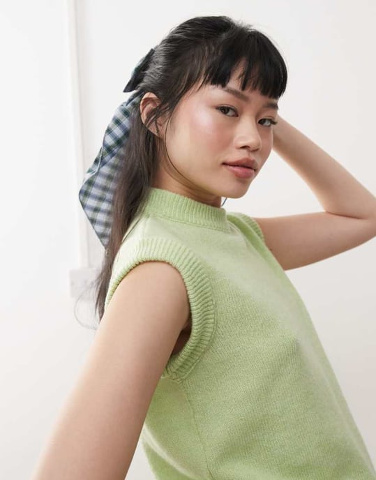 Miss Selfridge stickad linne i matcha - Image 2