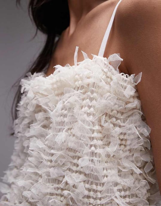 Topshop 3D strappy topp i krämfärg - Image 3