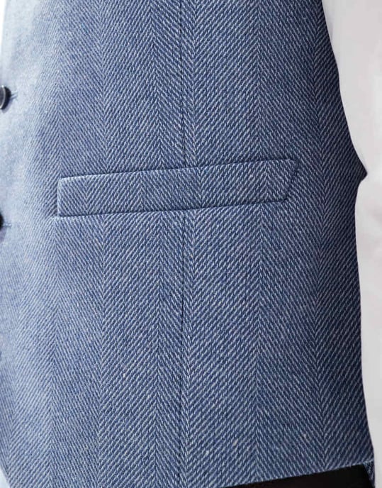 ASOS DESIGN smal kostymväst med ull i blått - Image 4