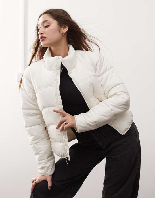 The North Face TNF 2000 puffer jacket in off white - Image 2