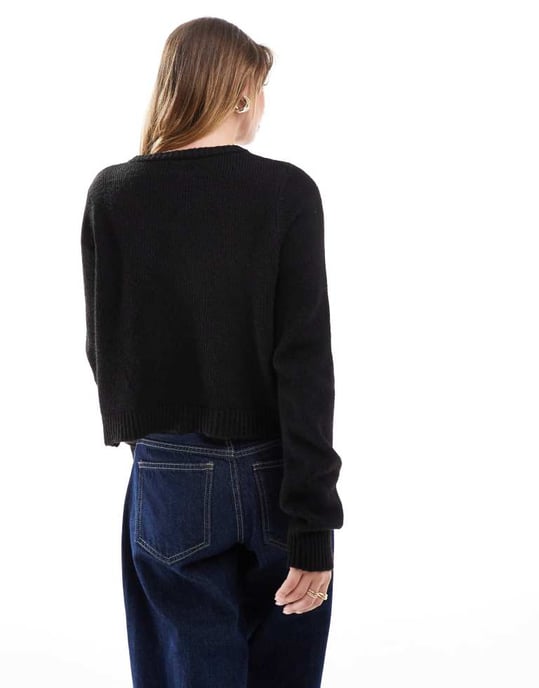 Cotton On rundhalsad cardigan i svart - Image 4