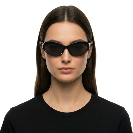 Women's Oval Wrap-Around Sunglasses PERI054S24PLA0011007 - Image 3