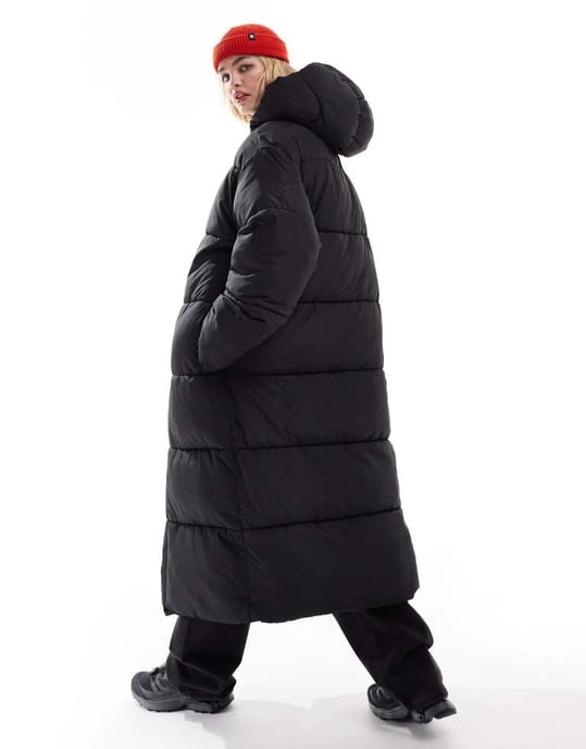 COLLUSION Unisex maxi puffer jacket with hood in black - Image 3