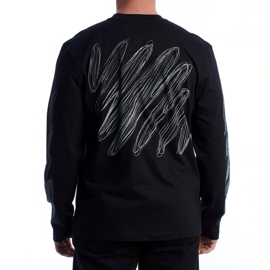 Heren Longsleeve T-shirt Scribble Diags 44MAB086G5J0051001 - Image 3