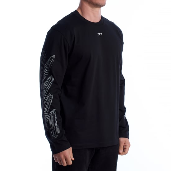 Heren Longsleeve T-shirt Scribble Diags 44MAB086G5J0051001 - Image 5