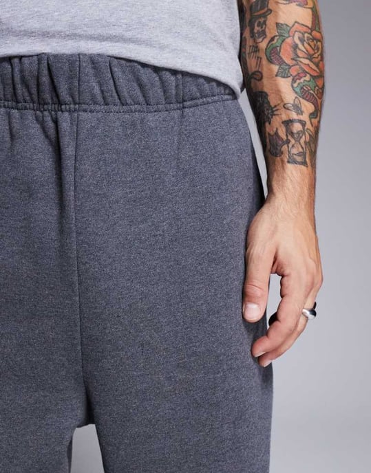 ASOS DESIGN premium tungvikts oversized joggers 400gsm i kolgrå melange - KOLGRÅ - Image 2