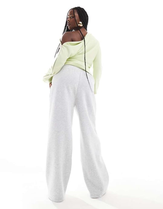 ASOS DESIGN Curve skräddarsydd crossover vid ben jogger i grå - Image 2