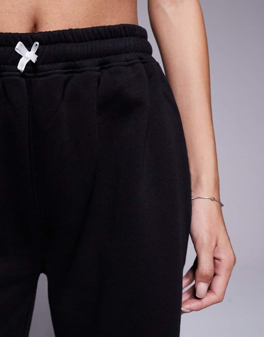 Kaiia bomullsblandning sidostripade vida joggers-set i svart och vitt - Image 3