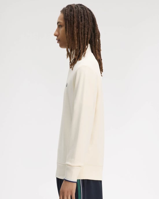 Half Zip Sweatshirt in Ivory - Image 2