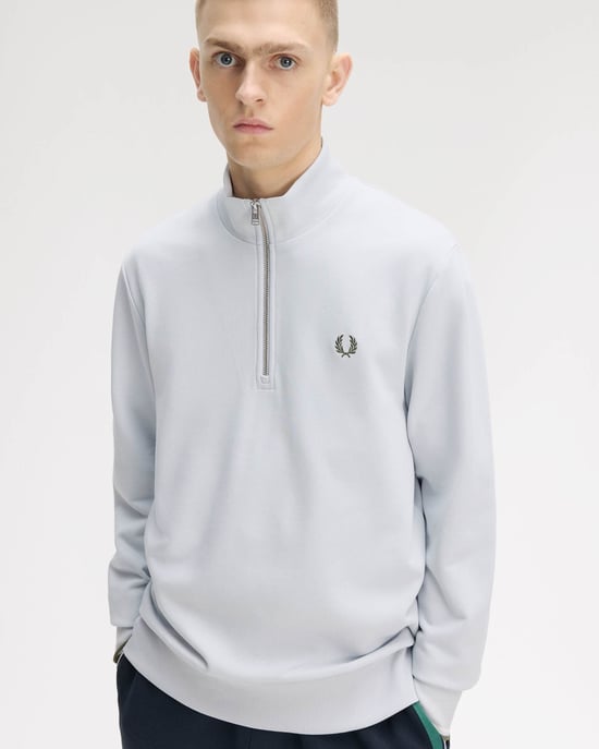 80B Half Zip Sweatshirt in Light Blue - Image 3