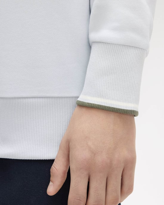 80B Half Zip Sweatshirt in Light Blue - Image 4
