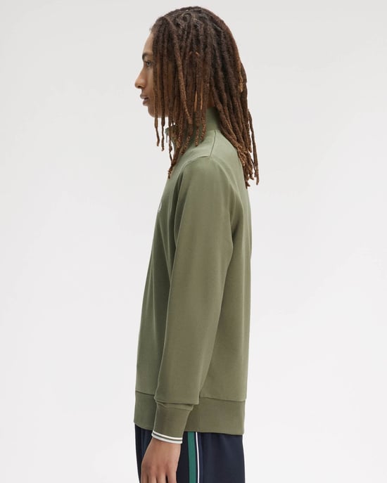 Half Zip Sweatshirt in Sage Green - Image 2