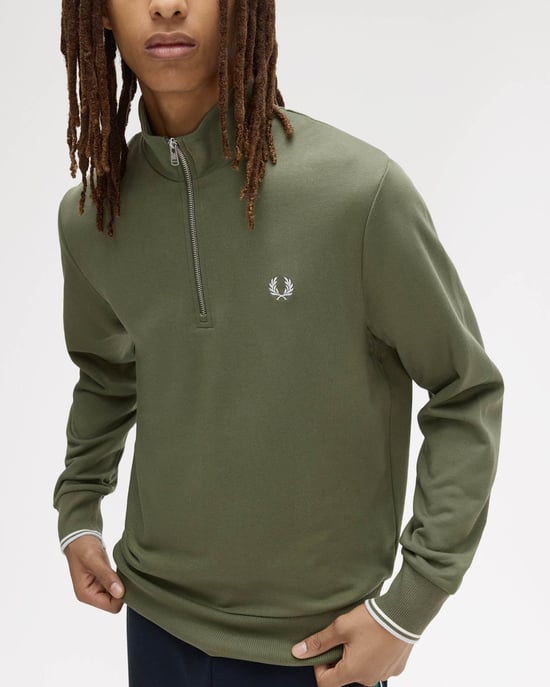 Half Zip Sweatshirt in Sage Green - Image 6