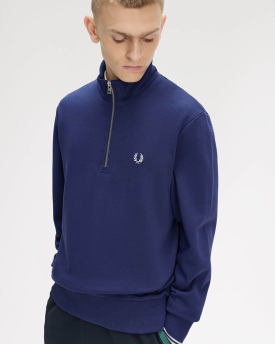 Half Zip Sweatshirt in Dark Blue - Image 3
