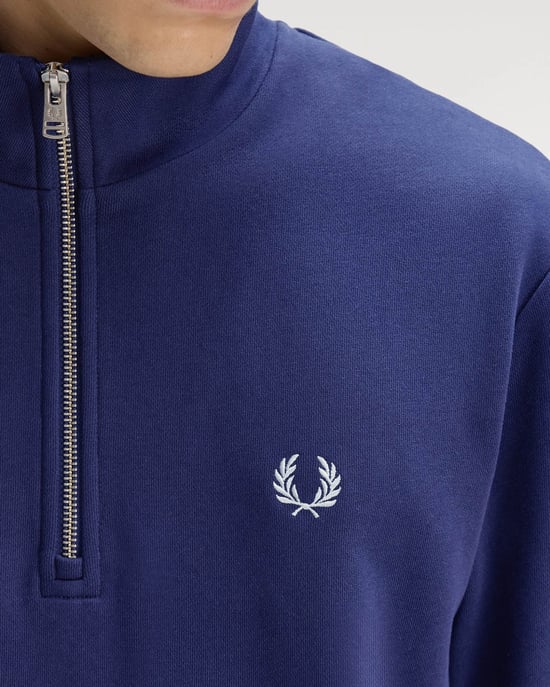 Half Zip Sweatshirt in Dark Blue - Image 6