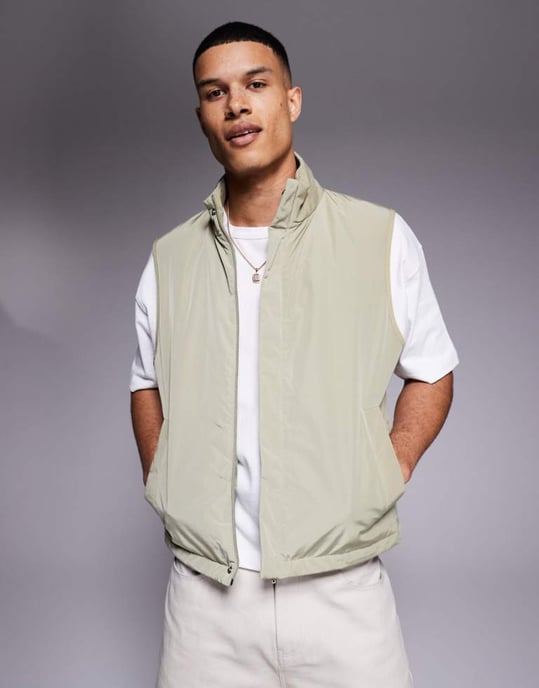 ASOS DESIGN puffert väst i grön - Image 1