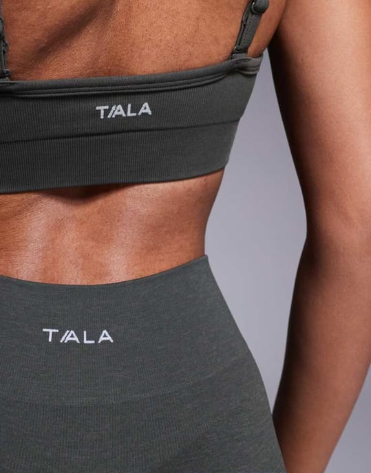 Tala Sculpt seamless bandeau sports bra in dark olive - Image 3