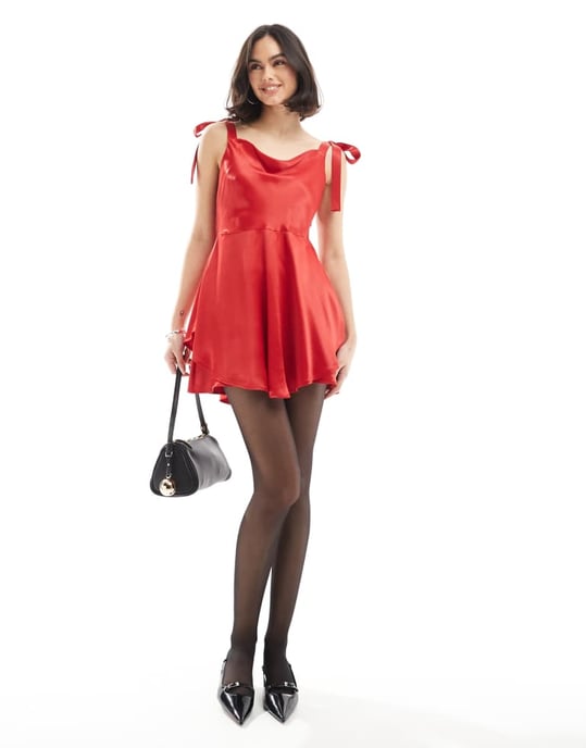 Miss Selfridge rosettband volang mini jumpsuit - Image 4