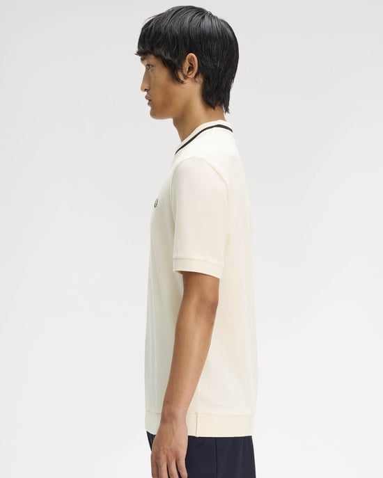 Crew Neck T-Shirt in Ivory - Image 2