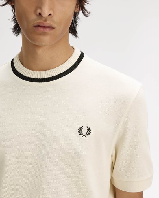 Crew Neck T-Shirt in Ivory - Image 3