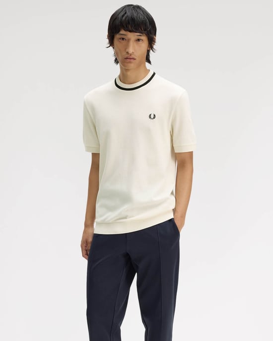 Crew Neck T-Shirt in Ivory - Image 4