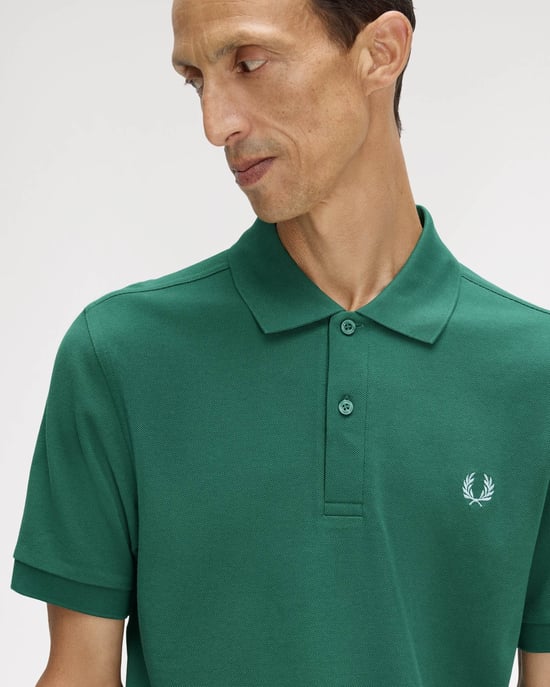 Plain Signature Polo Shirt in Dark Green - Image 3
