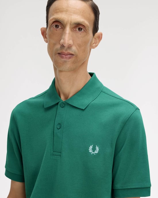 Plain Signature Polo Shirt in Dark Green - Image 4