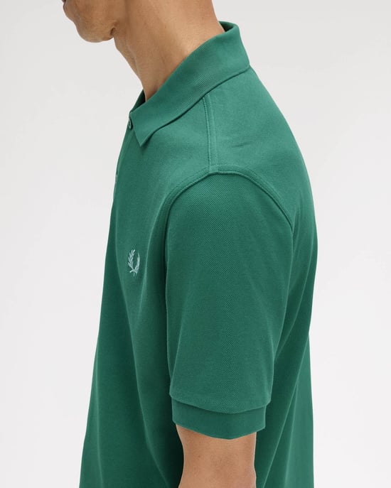 Plain Signature Polo Shirt in Dark Green - Image 5
