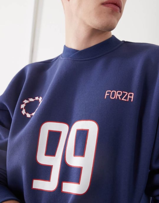 COLLUSION football sweatshirt in blue - Image 2
