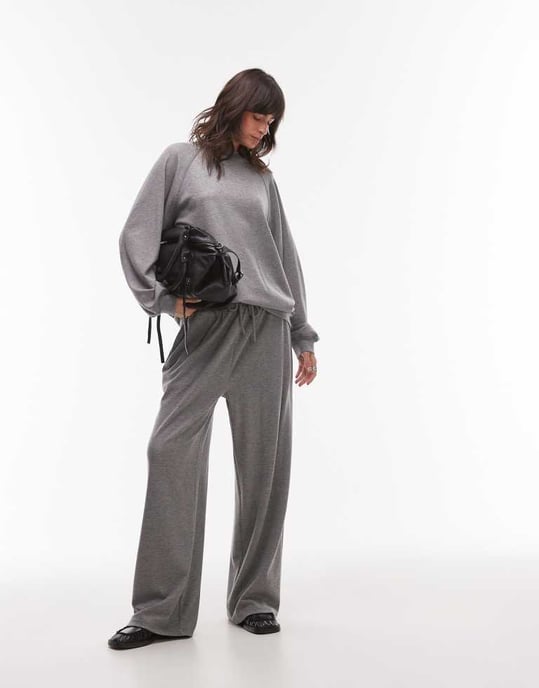 Topshop premium rib raglan sweatshirt i grått - Image 4