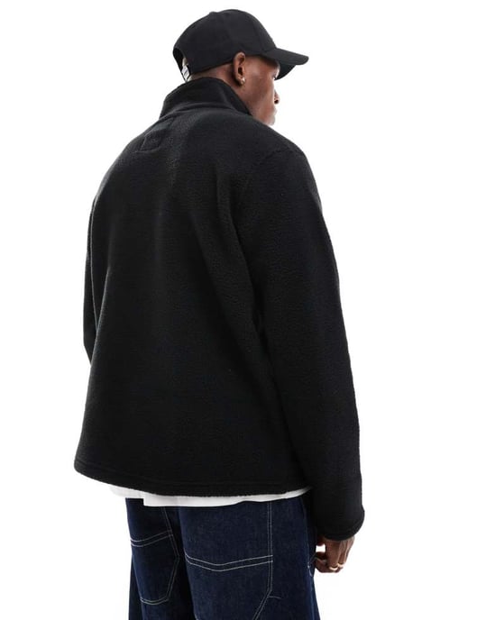 Jack & Jones fleece kvart dragkedja i svart - Image 4