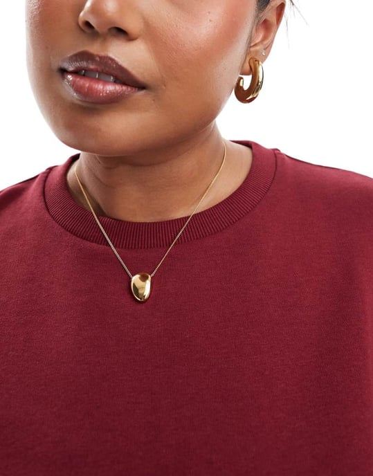 Yours crew neck sweatshirt co-ord in burgundy - Image 3