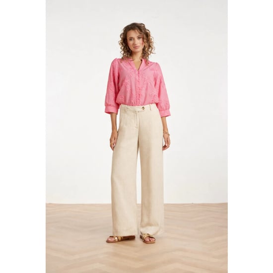 Smashed Lemon Linnen wide leg pantalon | - Image 1