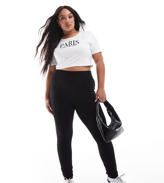 Dina ribbade leggings i svart - Image 1