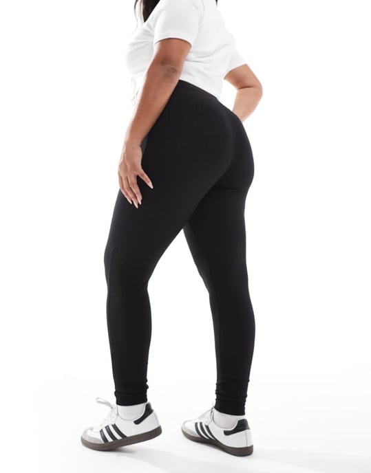 Dina ribbade leggings i svart - Image 2